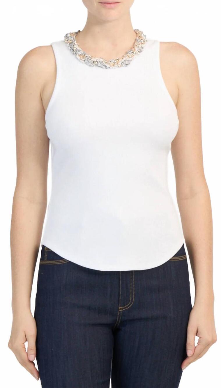 NEW CINQ A SEPT lizzie tank top in white